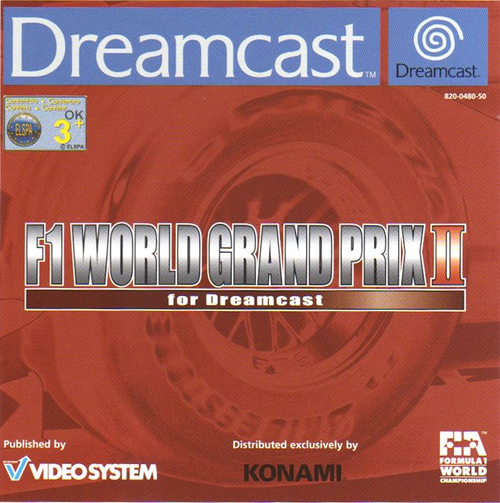 F1 World Grand Prix II box art for Sega Dreamcast